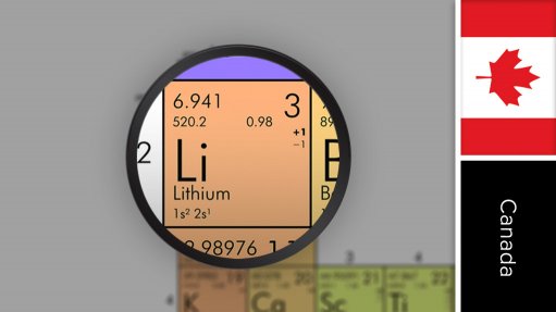 Image of Canada flag and periodic table symbol for lithium