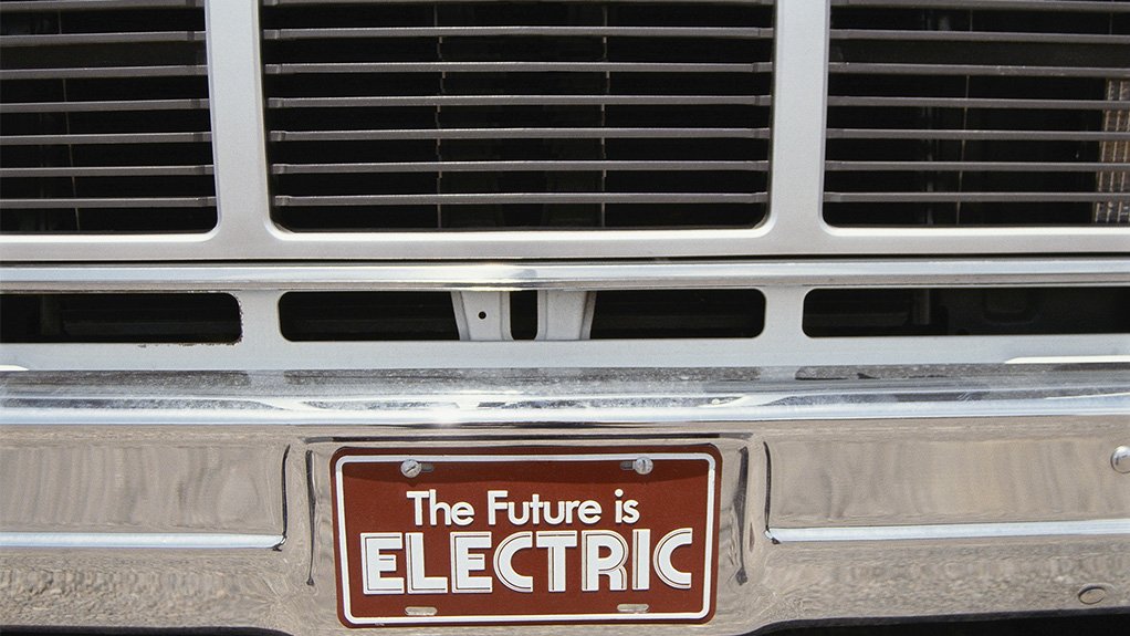 A photo of a car bumper with a license plate that says “The Future is ELECTRIC”