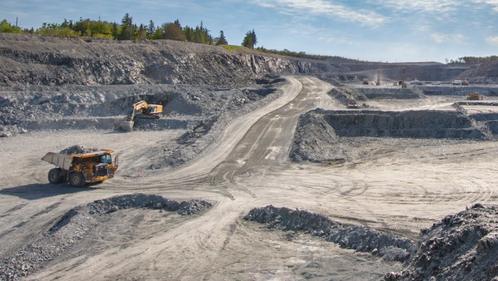 Image shows mine trucks operating at the St Barbara operations.