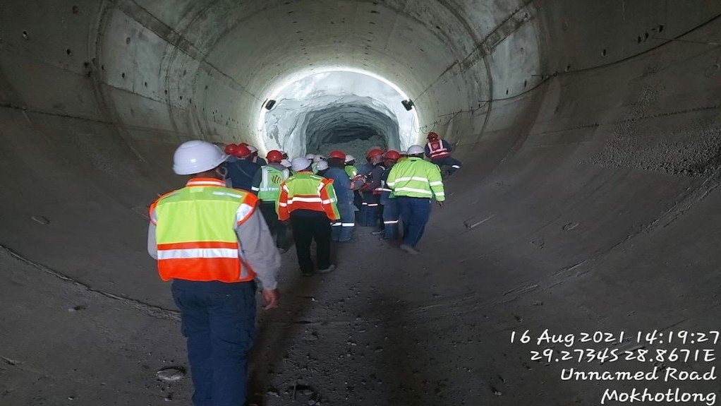 Image of the diversion tunnel breakthrough at the Lesotho Highlands Water Project