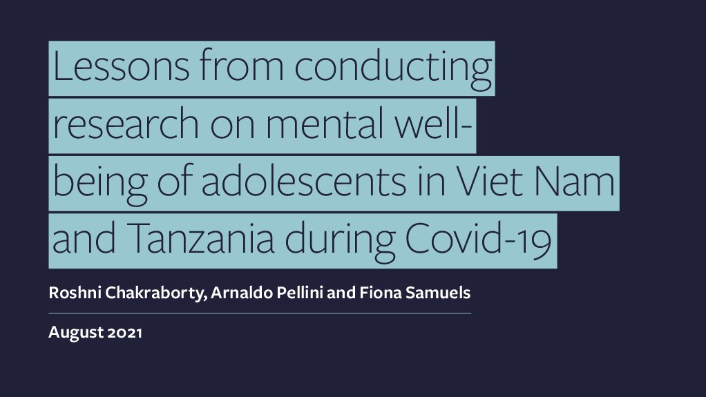 Lessons from conducting research on mental well-being of adolescents in Viet Nam and Tanzania during Covid-19