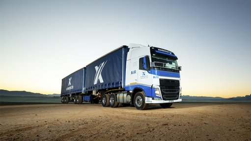 a large truck standing idle