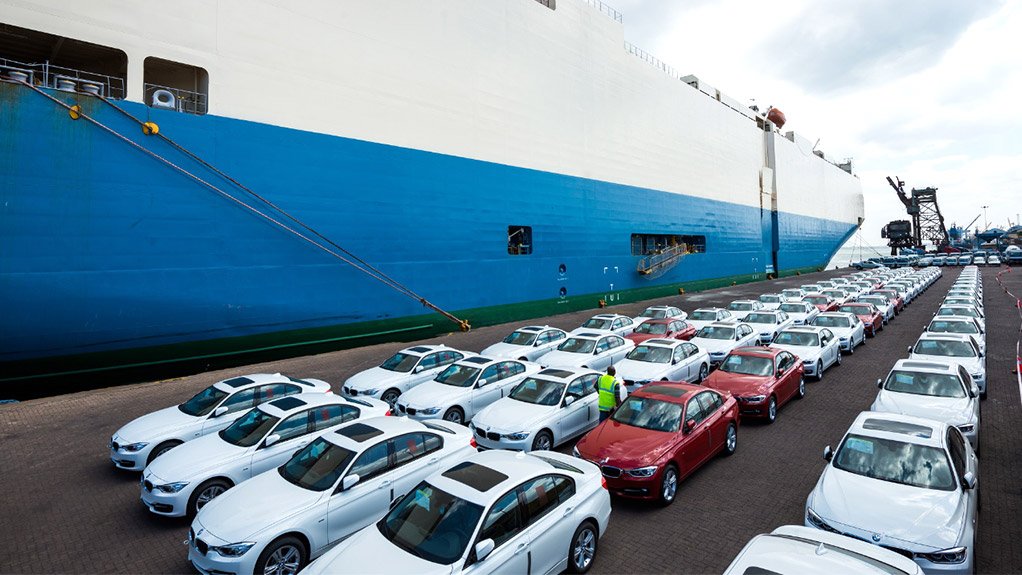 Image of cars being exported from Durban harbour