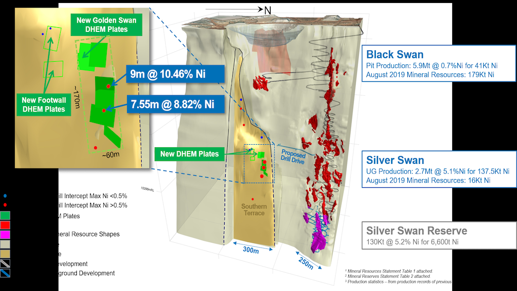 Image of the geology of the Black Swan deposit