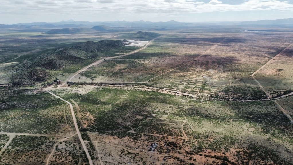Aerial view of the Twin Hills gold discovery in Namibia