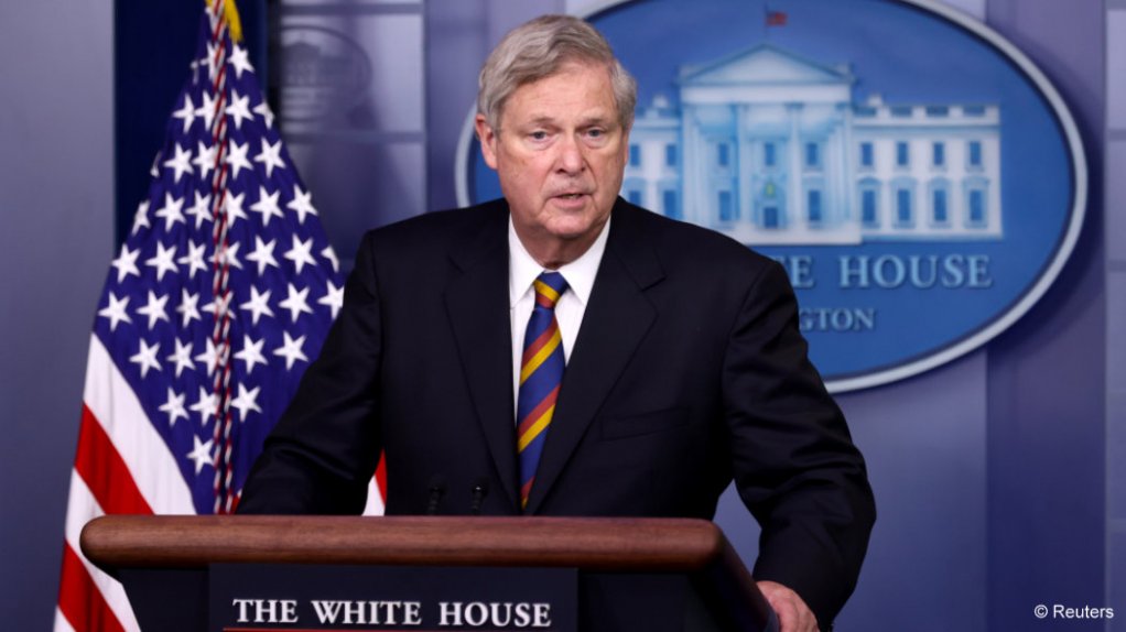 An image of Tom Vilsack speaking at a White House briefing