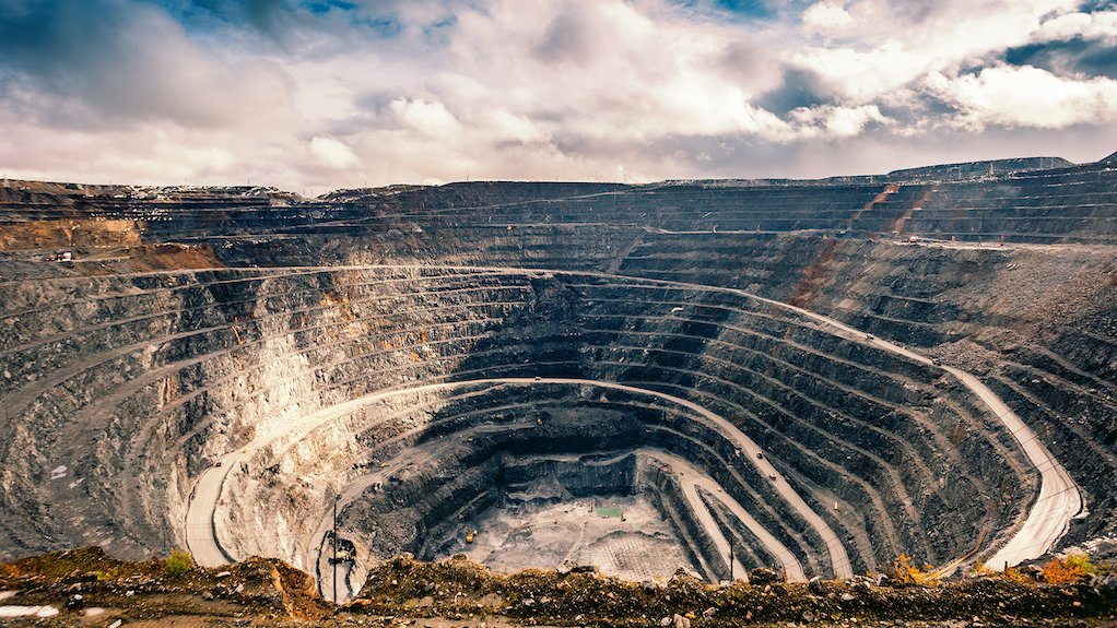 Aerial view of the Olimpiada mine, in Russia