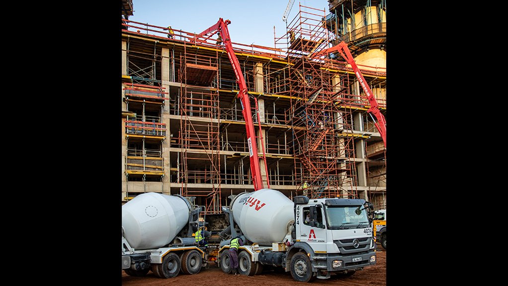 Image of AfriSam cement being used in a large infrastructure project 