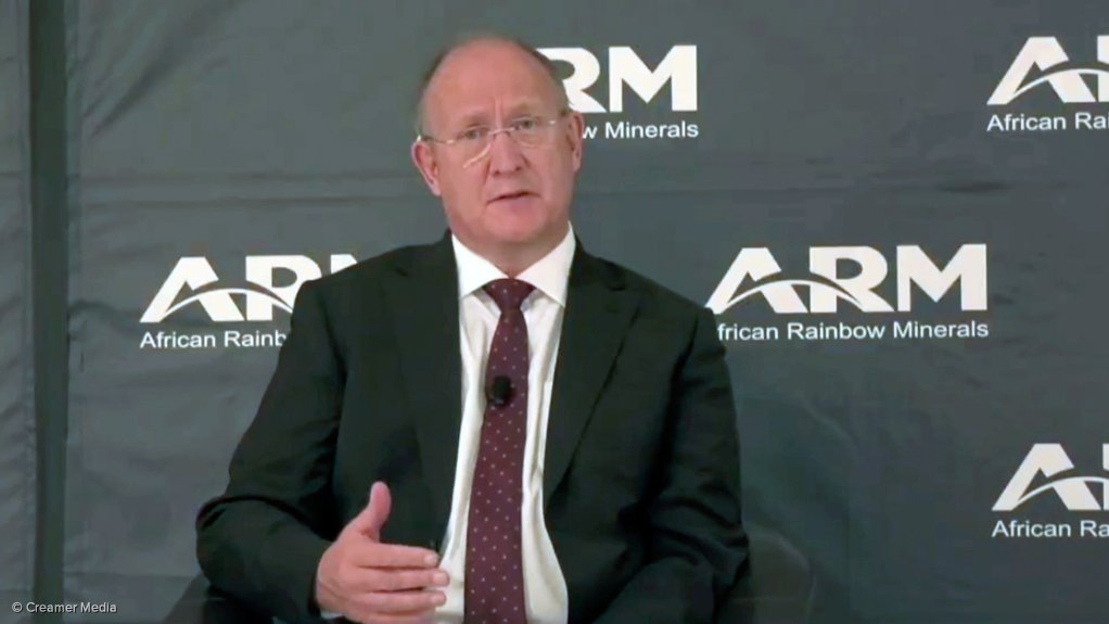 Screenshot of Andre Jourbert of ARM taken during presentation of FY2021 results.