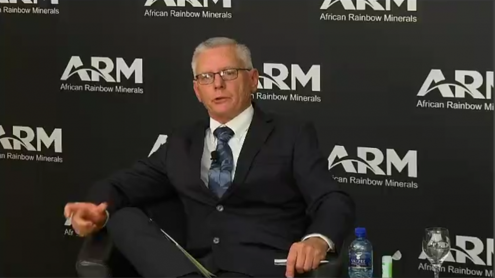 Creamer Media screenshot of Mike Schmidt when he was presenting ARM's financial results in September 2021 