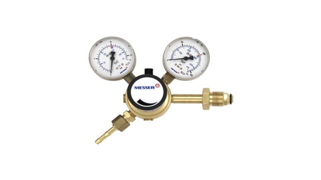 Messer cylinder pressure regulator on white background