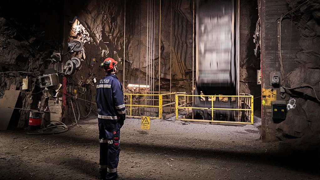 ABB hoisting system 740 m underground at LKAB's Kiruna mine in Sweden. Photograph courtesy of LKAB and Peter Ylivainio 