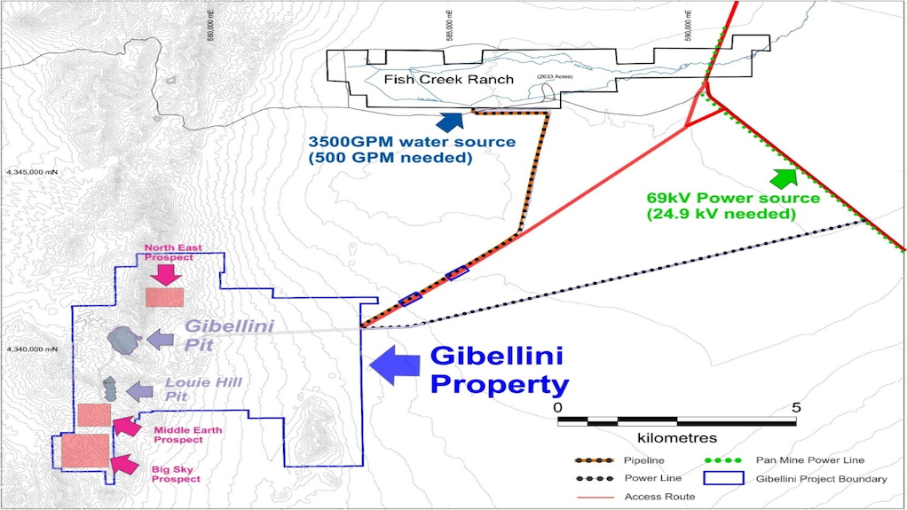 Image of the location of the Gibellini vanadium project, in the US