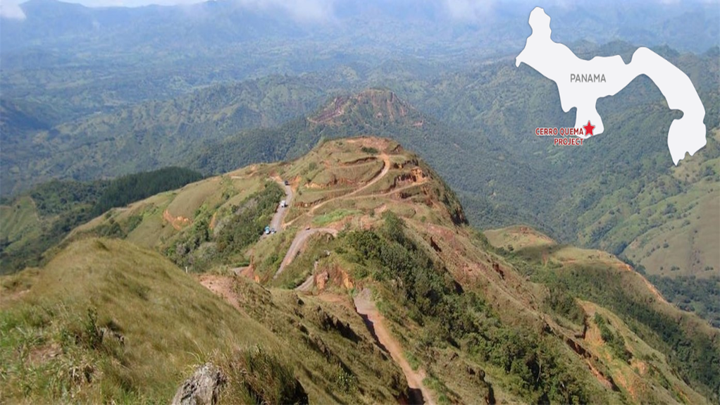 Aerial image of the Cerro Quema gold project, in Panama