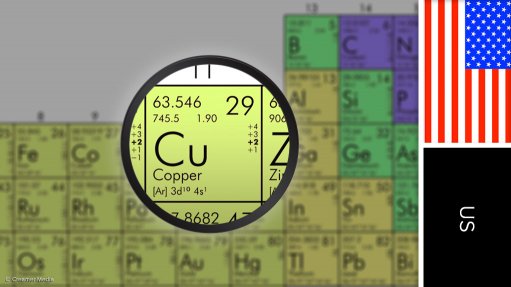 Image of US flag and periodic table symbol for copper