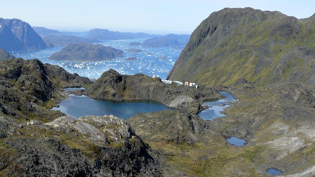 Image of the Kvanefjeld project, in Greenland, from the air