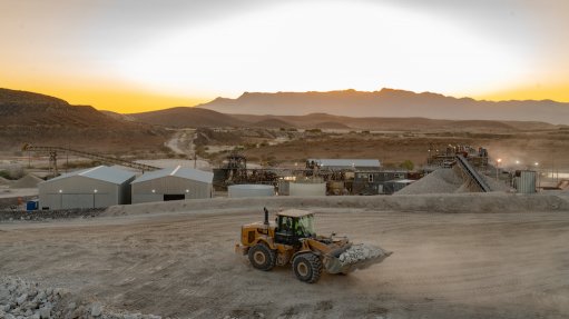 Image of the Uis tin mine at dusk