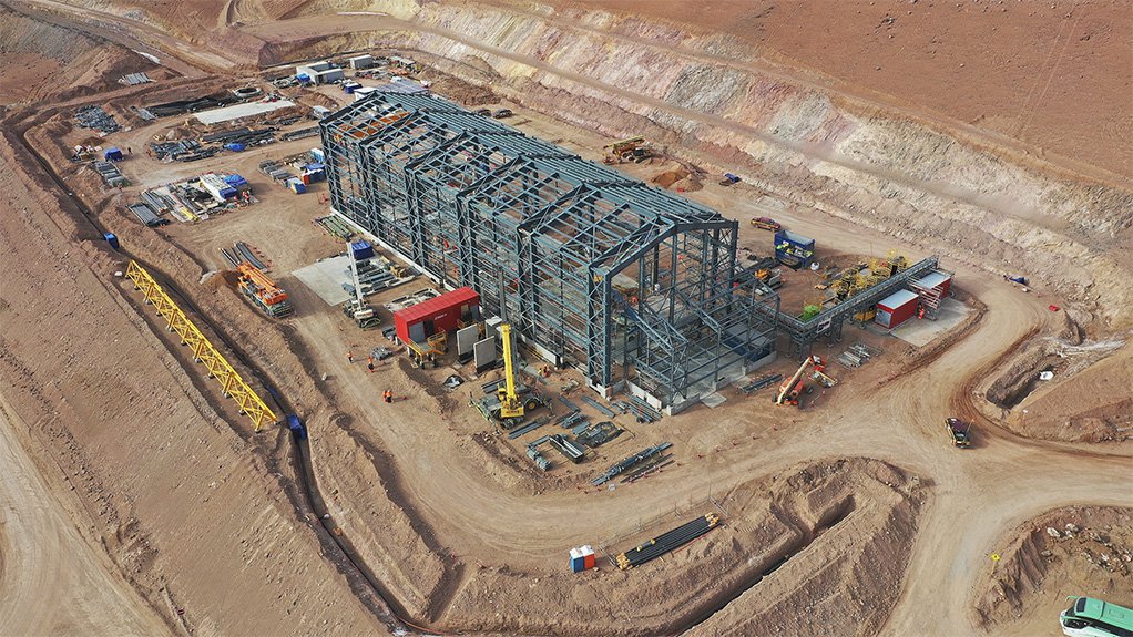 A photo of the integrated automation and power system being installed at the Salares Norte mine in Chile