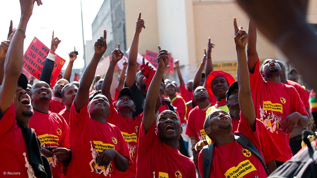 Marching Numsa workers