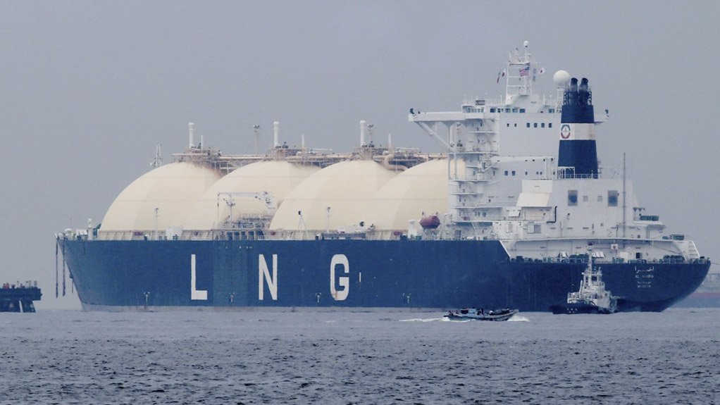 A large ocean bearing vessel with LNG Gas from Mozambique and other parts of the world to South Africa. 