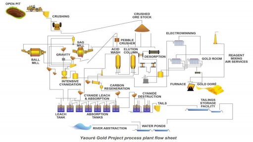 Image of Yaouré gold project process flowsheet