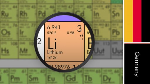 Image of German flag and periodic table symbol for lithium