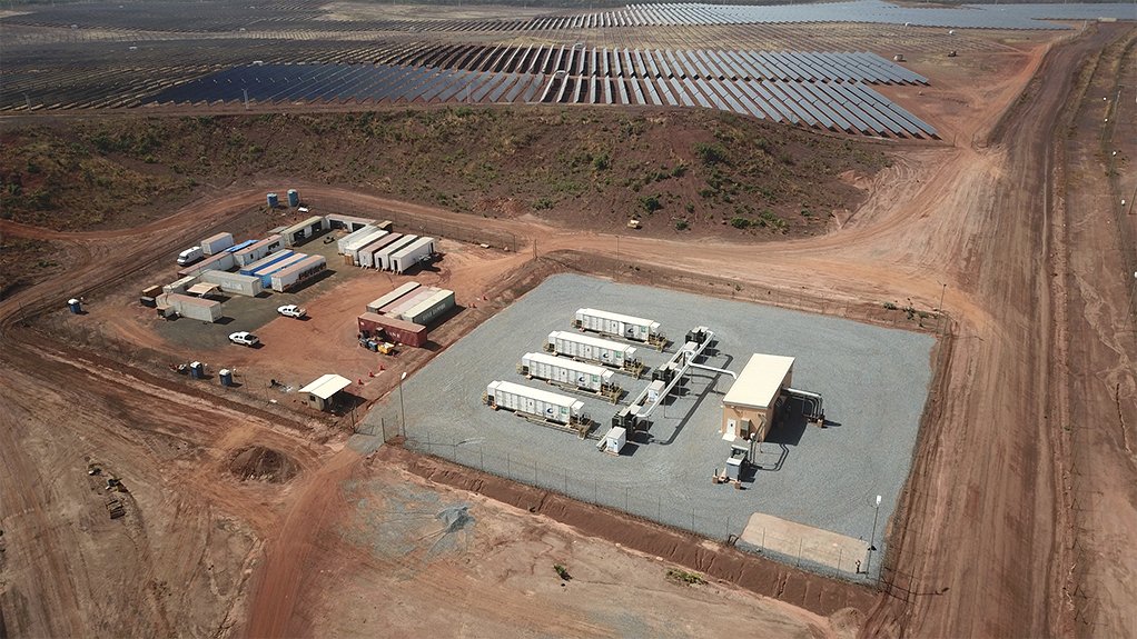 An image showing the solar hybrid system at the Fekola gold mine in Mali 