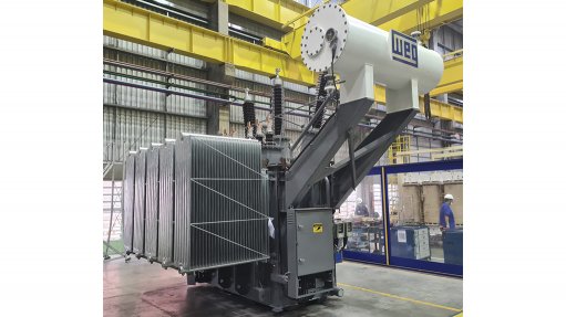 Image of One of the eight WEG 6 MVA traction transformers for new substations serving rail lines