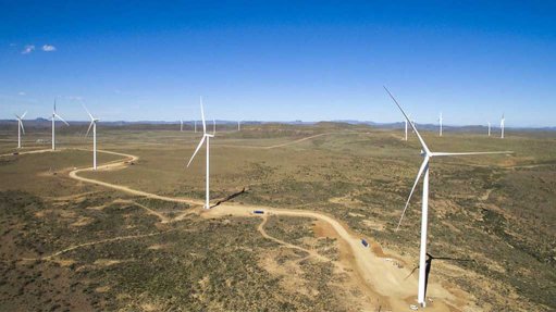 aerial shot of Noupoort wind farm