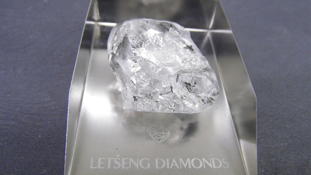 An image showing the high-quality 245 ct Type II white diamond from the Letšeng mine, in Lesotho