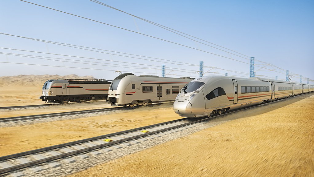 Image of high-speed electric rail line