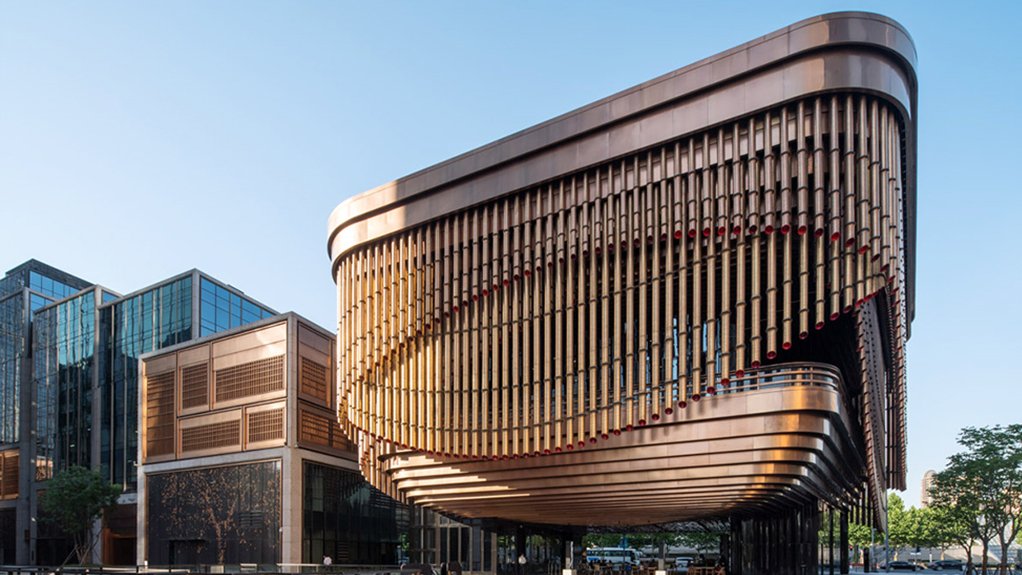 Image of Shanghai financial centre, Physical Vapor Deposition stainless steel in rose gold 