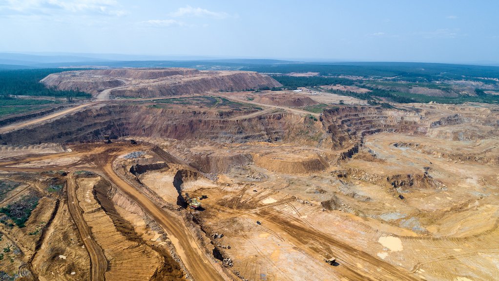 Aerial image of the Kuranakh mine in Russia