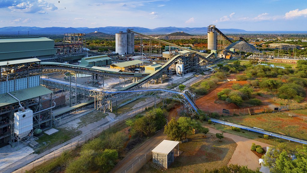 A photo of the Bafokeng Rasimone Platinum Mine Concentrator plant