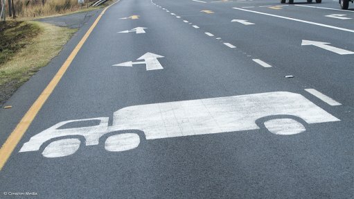 Image of a painted truck on a road surface