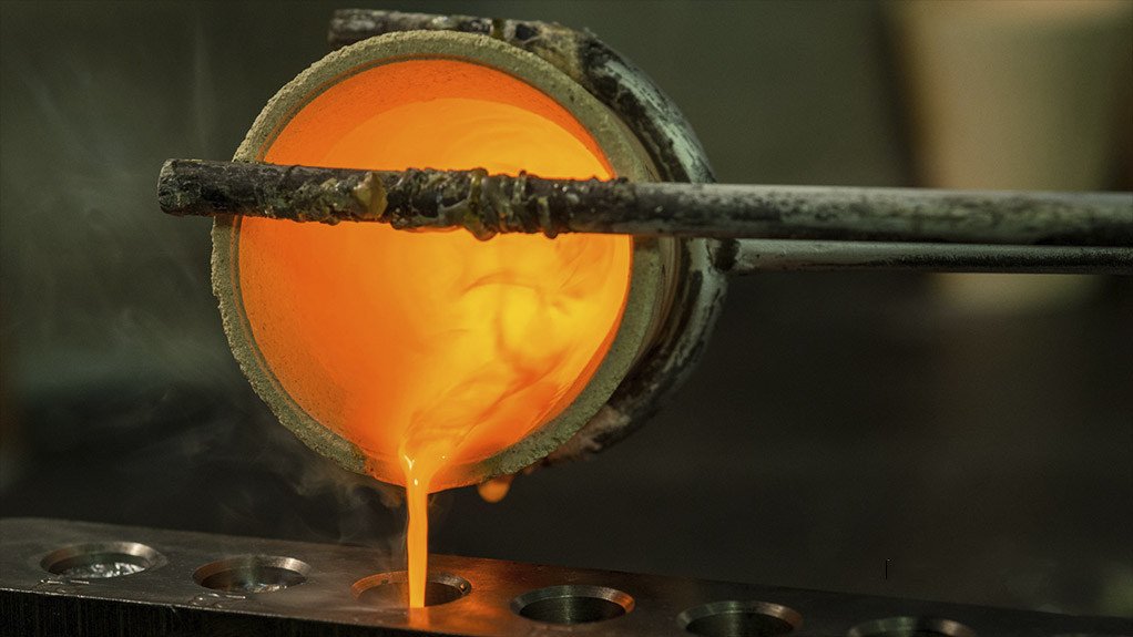 An image of a gold pour 