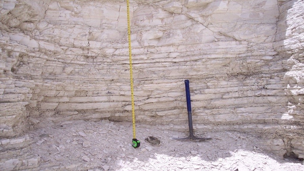 Image: Outcropping high-grade lithium-boron mineralisation at Rhyolite Ridage in the US