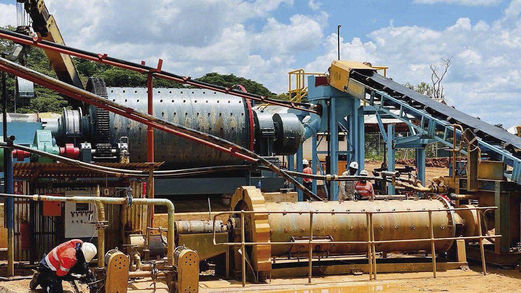 An image of a new ball mill installation at Tanzanian Gold Corporation's Buckreef project 