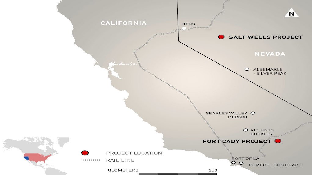 Location map of Fort Cady project