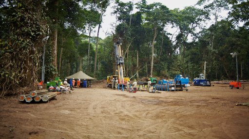 Image of a drill rig at the Kola potash project