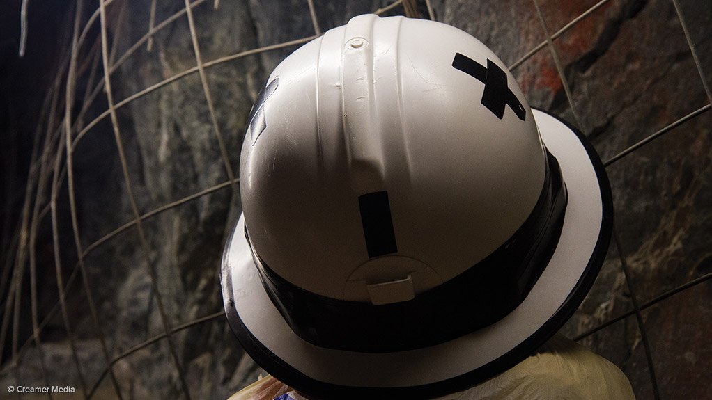 A miner working underground at Sibanye's Driefontein mine