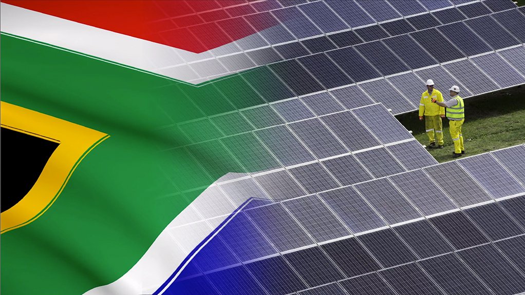 Pic of SA flag fading into solar panels