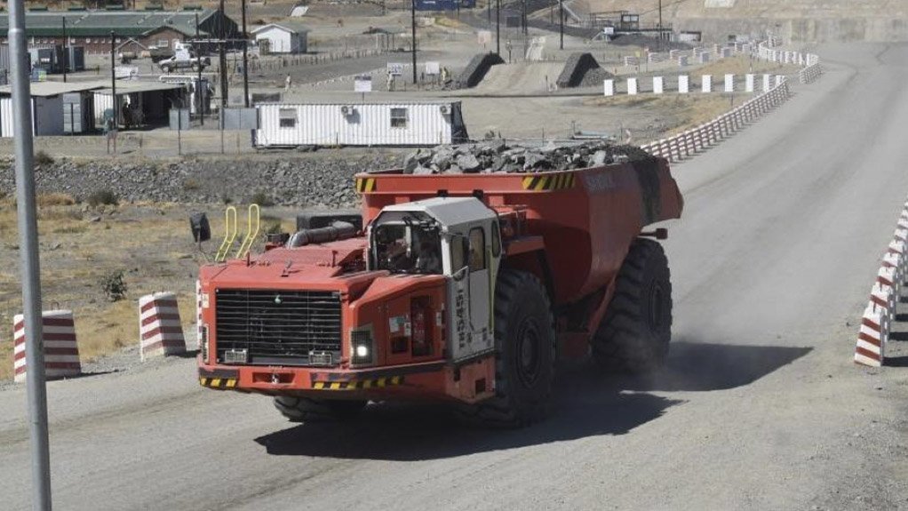 An image of rubble removal during expansion activities at the Mupani Mine