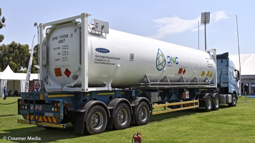 A DNG Energy container on a truck