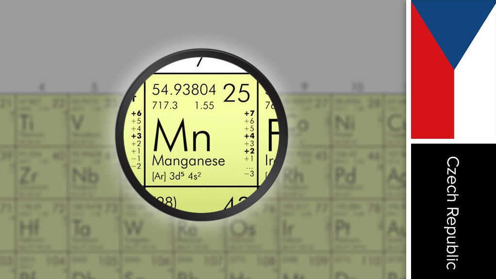 Image of Czechia flag and periodic table symbol for manganese 