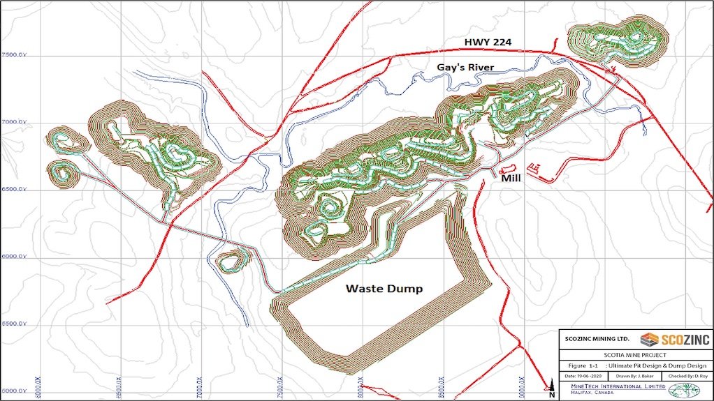 Image of Scotia mine ultimate pit and waste dump design