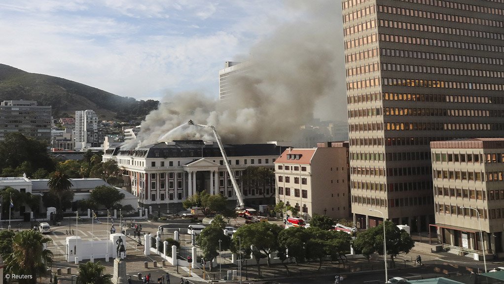 Parliament on fire