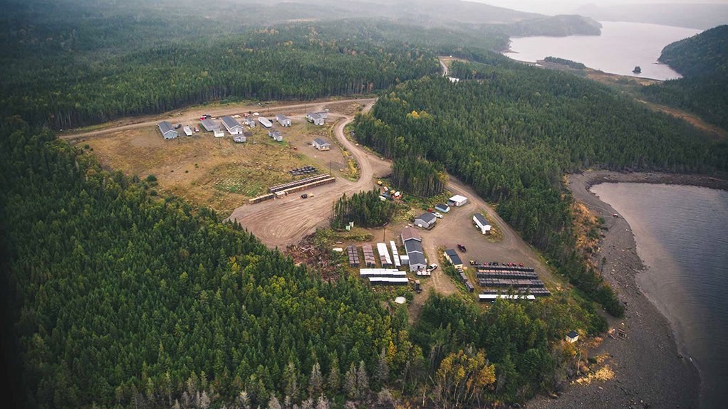 Aerial view of Valentine gold project, In Canada