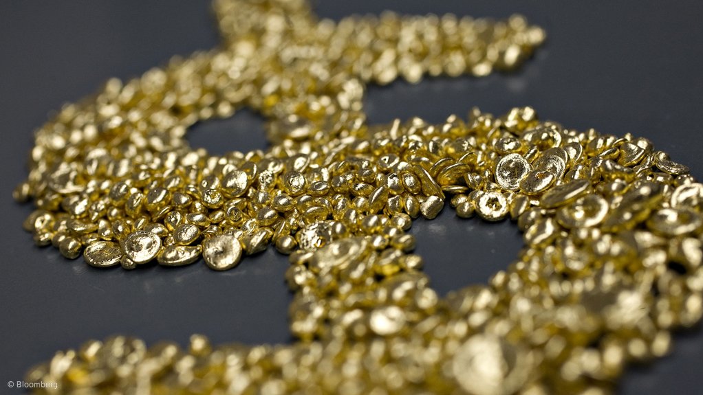 Gold arranged in US dollar shape