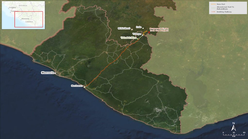 Location map of Nimba iron-ore project